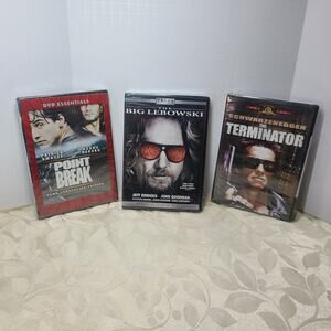 Big Lebowski Point Break Terminator DVD 1980's-1990's Movie Bundle Sealed